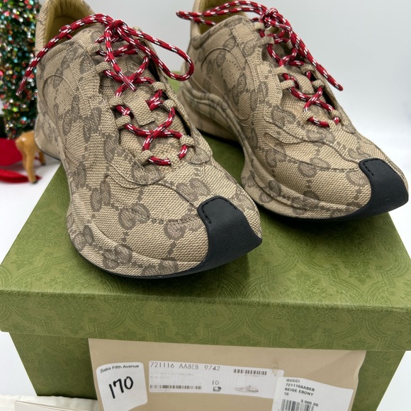 Men’s Gucci GG logo print run sneakers size 10 made in Italy - Picture 3 of 9